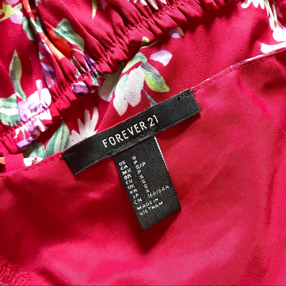 SOLD Forever 21 Red Floral Dress - Picture 3 of 3